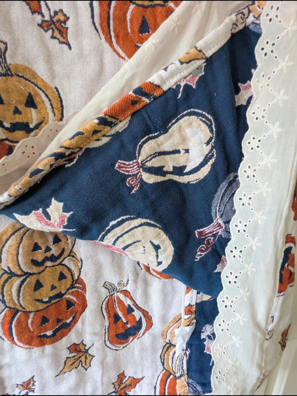 Envogue Lacquard Cotton Gauze Jack o lantern Pumpkin Throw HalloweenFall 50 X 70